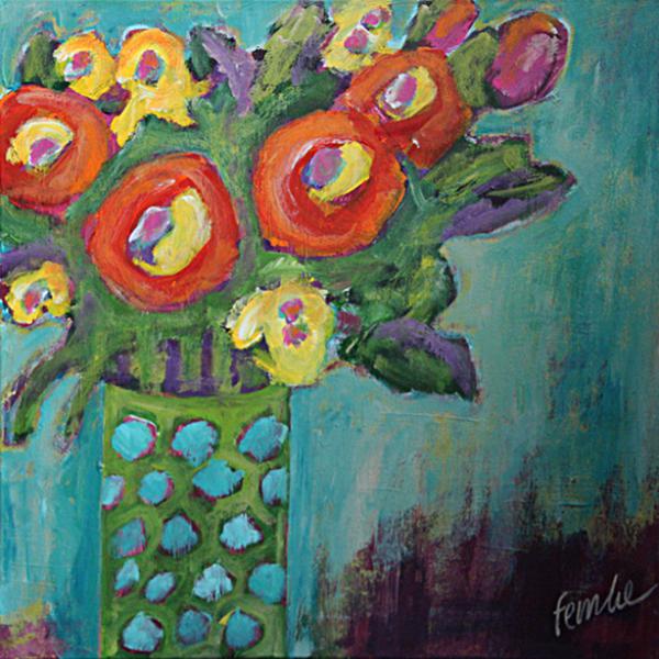 Nr. 86 (50 x 50 cm) Bloemen in vaas